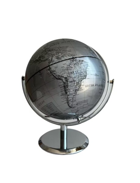 GLOBO TERRAQUEO 23x31CM HIERRO PLADEADO GLOBO TERRAQUEO 23x31CM HIERRO PLADEADO