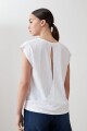 Remera escote en V con detalle en espalda blanco