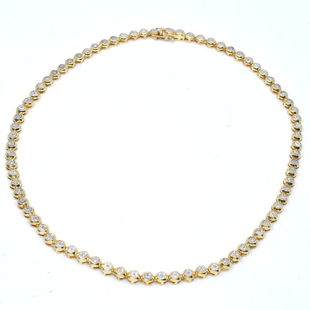 Gargantilla en oro 18k combinada 2 colores con brillantes Gargantilla en oro 18k combinada 2 colores con brillantes