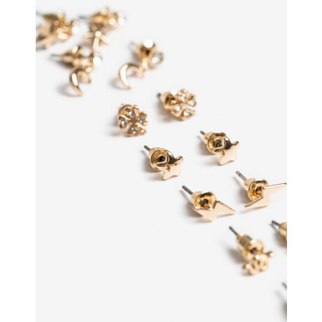 Set De Aros Pasantes Lucky Dorado