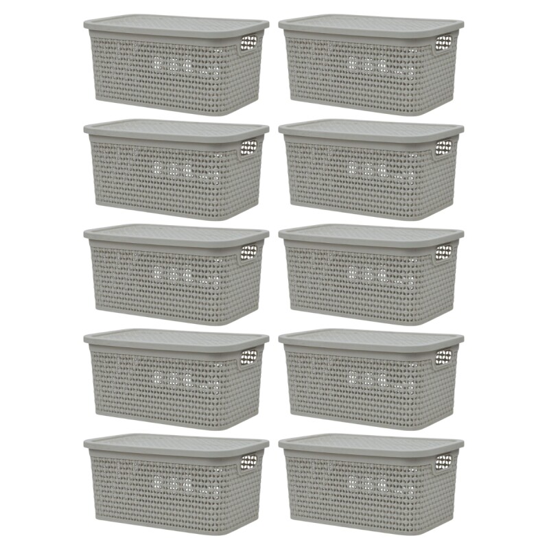 Set x10 caja simil ratán 4 lts CAPPUCCINO