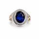 Anillo sello caballero con piedra oval Zafiro Anillo sello caballero con piedra oval Zafiro