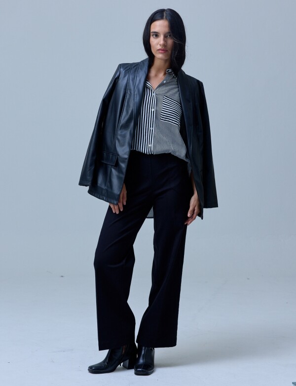 Blazer Eco Cuero Oversized NEGRO