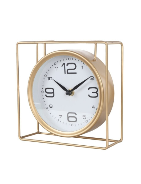 RELOJ DE MESA, CIRCULO EN CUBO DORADO 18X18X7 CM RELOJ DE MESA, CIRCULO EN CUBO DORADO 18X18X7 CM