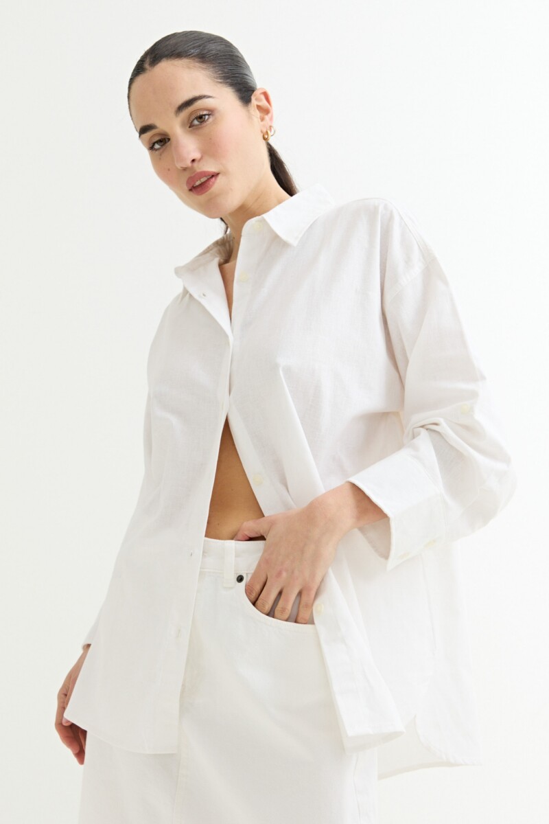 Camisa lisa básica - Blanco 