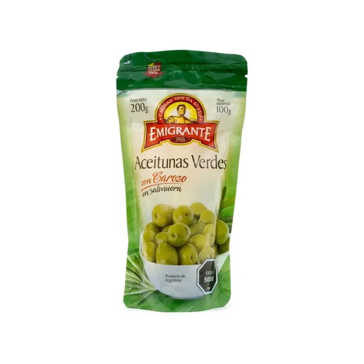 ACEITUNA EMIGRANTE 100G C/C DOY PACK 