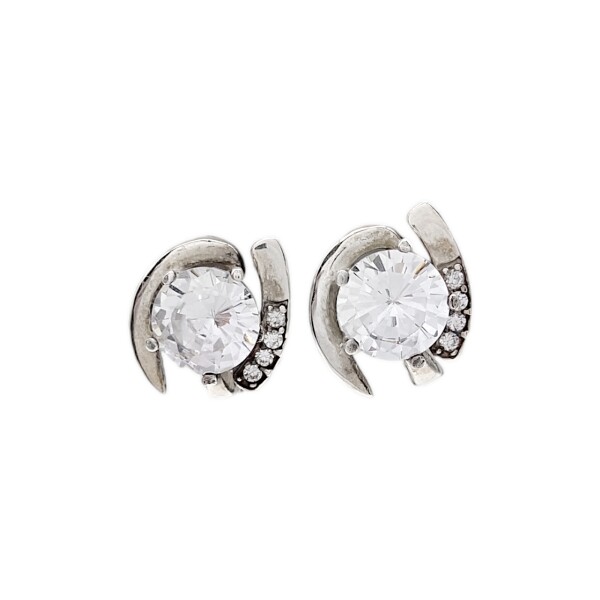 Caravanas Vintage con Piedra-Plata 925-Piedra Zirconia-CA3008 Conpiedra