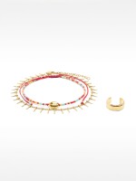 Set De Tobilleras Con Anillo – Acero Inoxidable multicolor