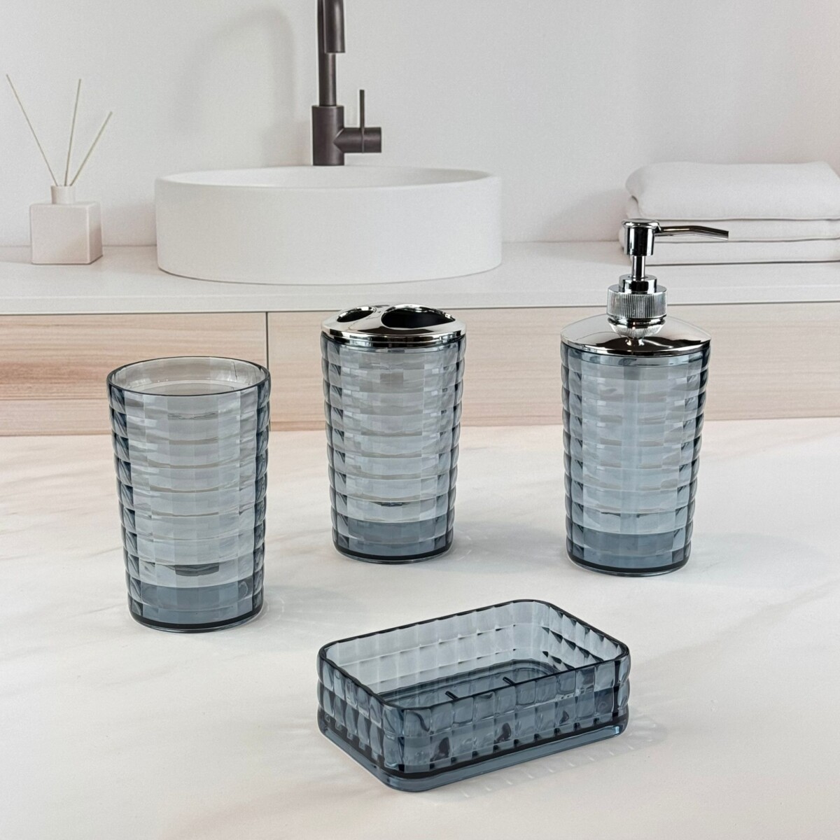 Set de Accesorios de Baño 4 Piezas Acrilico 