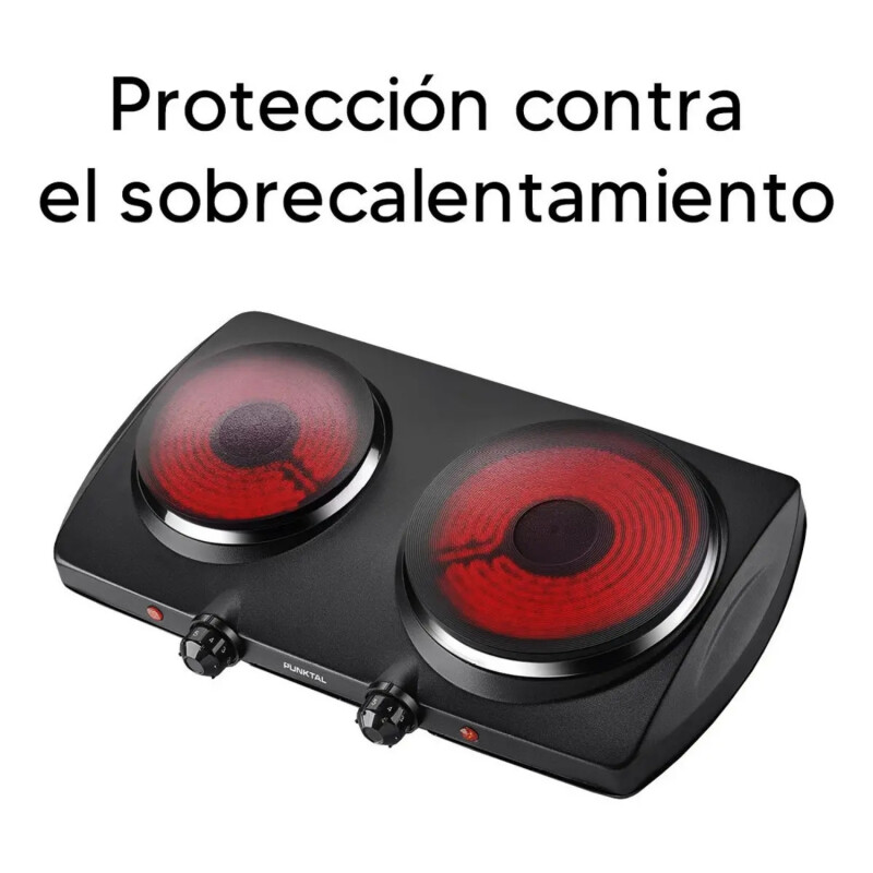 Anafe Eléctrico Punktal 2 Discos 1500w Con Termostato Negro Anafe Eléctrico Punktal 2 Discos 1500w Con Termostato Negro