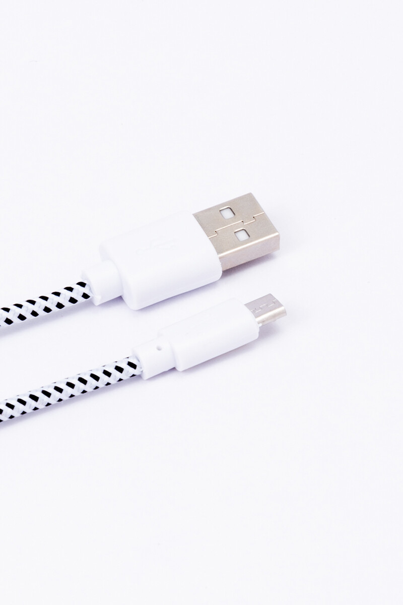 Cable tipo cordón para Android- Blanco Cable tipo cordón para Android- Blanco