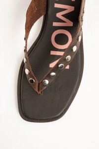 Sandalia Ojota Cuero Chocolate