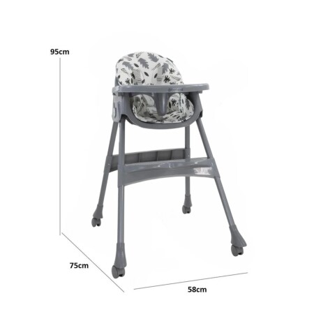 Silla de Comer para Bebes Bebesit Steps con Bandeja 2 en 1 Gris