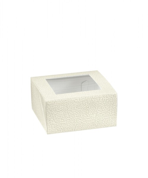 Caja c/visor 12x12x6 cm. - PELLE BIANCO Caja c/visor 12x12x6 cm. - PELLE BIANCO