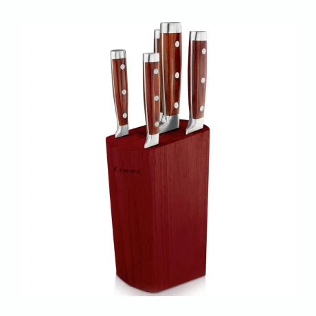 Set De Cuchillos CUORI Noce 6 Piezas Mango De Madera Set De Cuchillos CUORI Noce 6 Piezas Mango De Madera