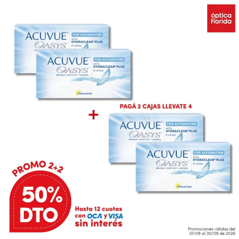 Acuvue Oasys Tórico - PROMO 4 Cajas Acuvue Oasys Tórico - Promo 4 Cajas