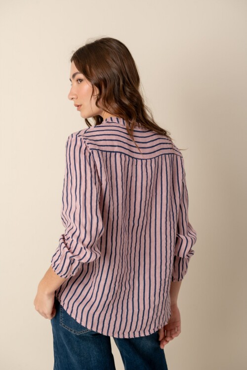 Camisa de lino dama Rosa