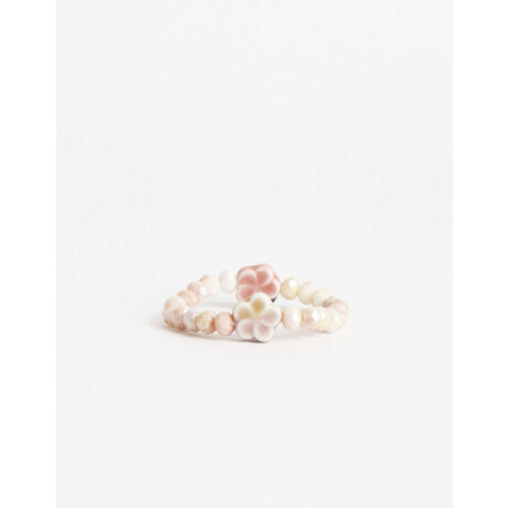 Pulsera Elástica Beads Y Dijes Para Niñas Rosa Bebe