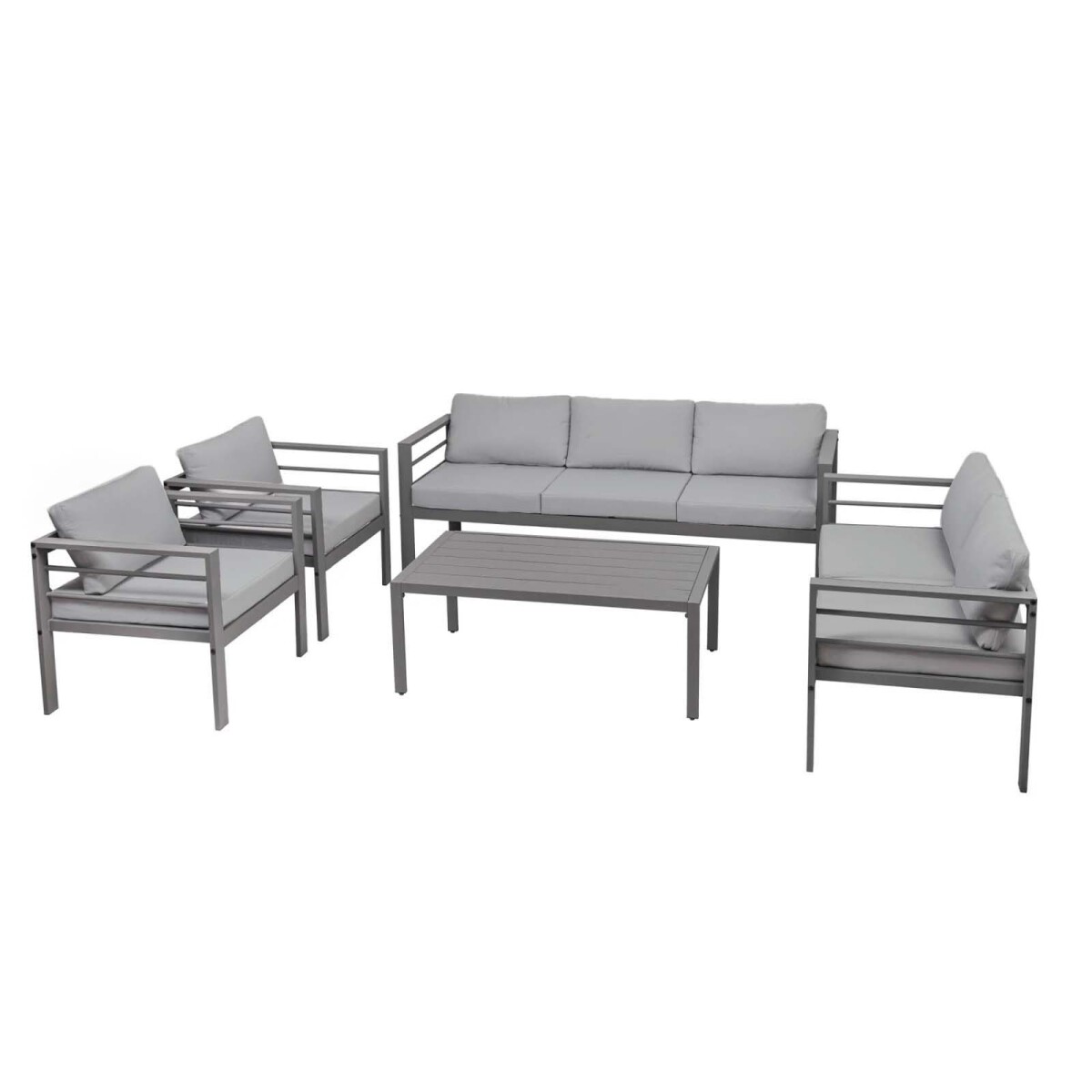 SET DE LIVING - ALUMINIO GRIS SIRACUSA 5 PIEZAS 
