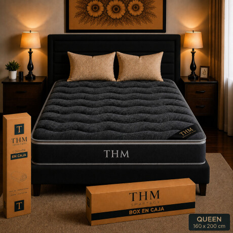 Sommier Queen Colchon THM Hybrid Silver Negro