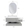 CONJUNTO DE BAÑO HABITARE MODELO SYM1026-80 / MUEBLE + BACHA + ESPEJO CON LUZ Conjunto De Baño Habitare Modelo Sym1026-80 / Mueble + Bacha + Espejo Con Luz