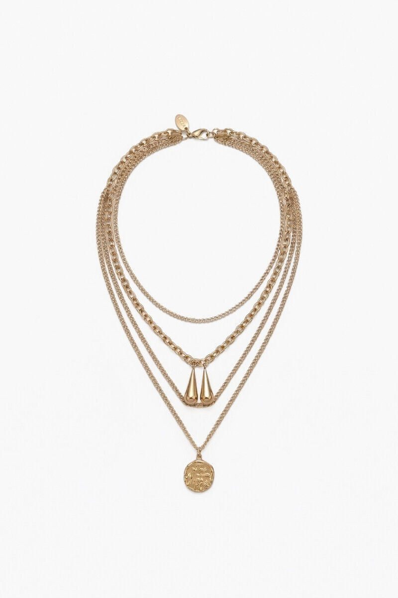 Collar de acero boho dorado