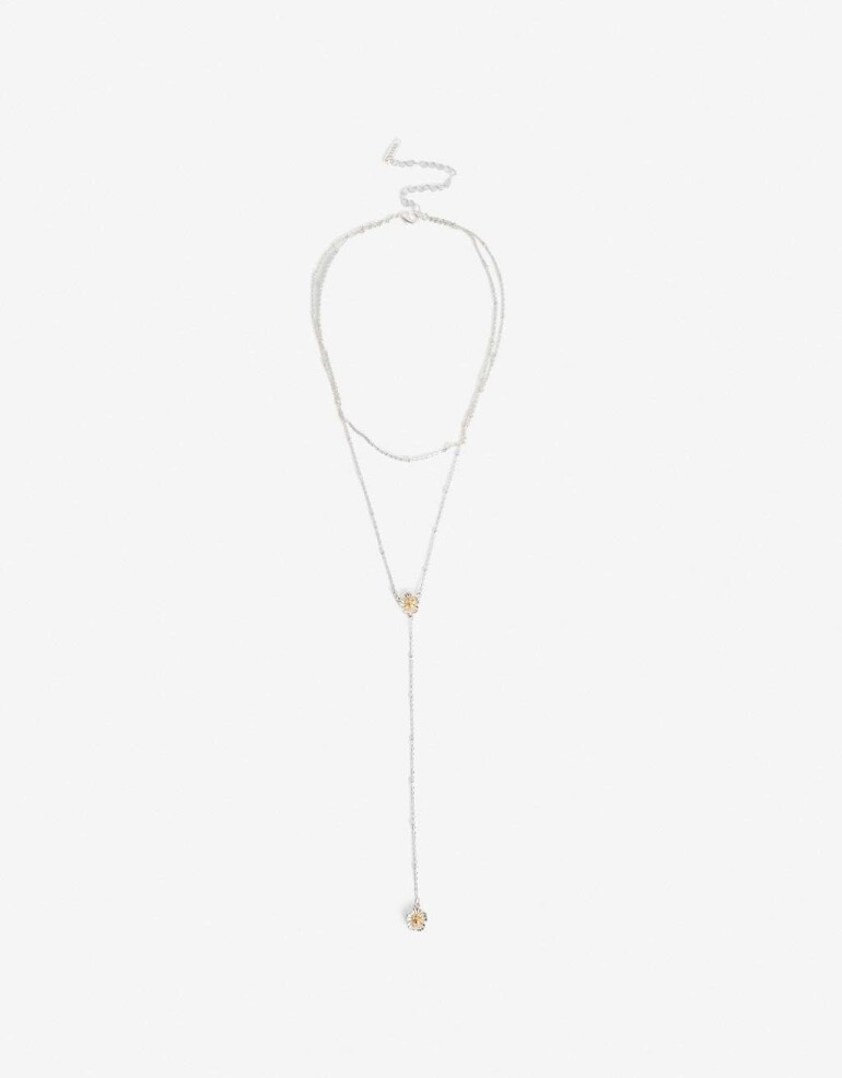 Collares Largos Metal Collar Largo Dije Metal Botánico - Dorado