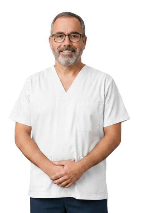Casaca médico con spandex Blanco