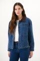 CHAQUETA JEAN CUELLO CHOCOLATE