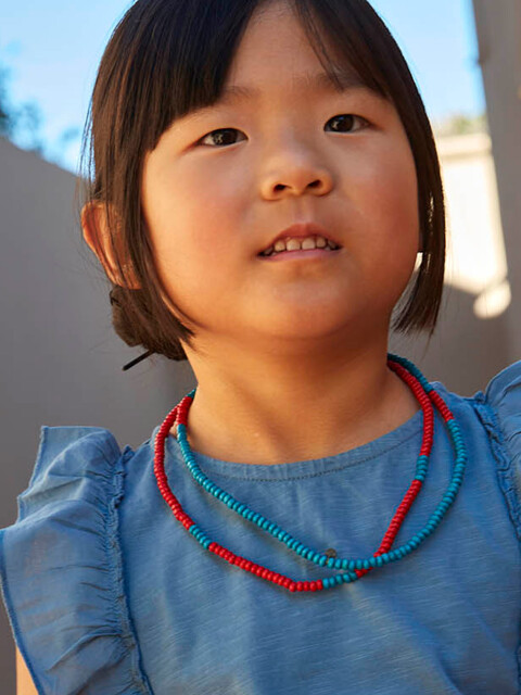 Collar De Bolitas De Colores Verde Nuevo