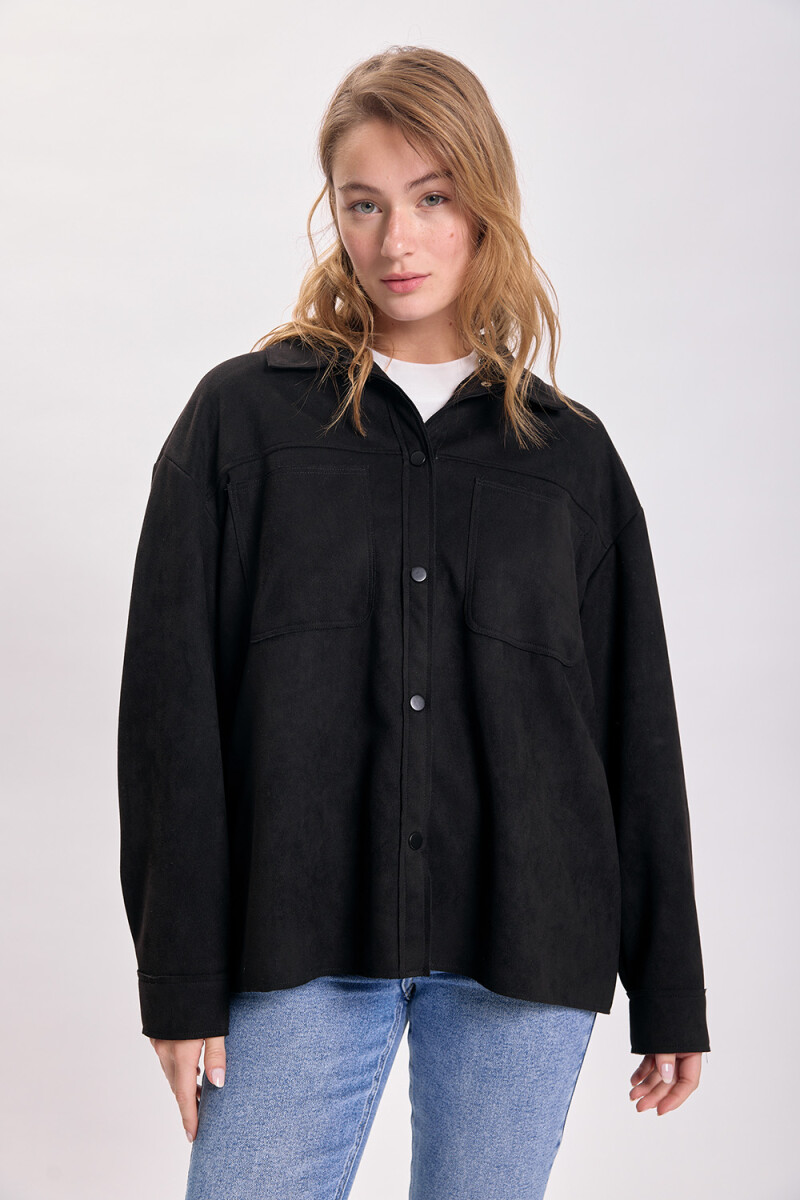 Sobrecamisa antelina - Negro 