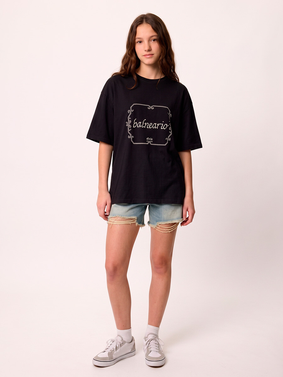 T-SHIRT M/C BALNEARIO TEEN DIXIE Negro