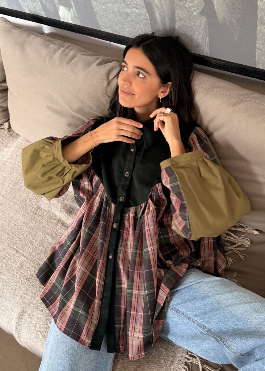 Prince Corduroy Shirt - Verde Inglés / Rosa 