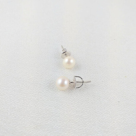 Caravanas de Plata 925 Perla 6 1.2-7 mm Blanca