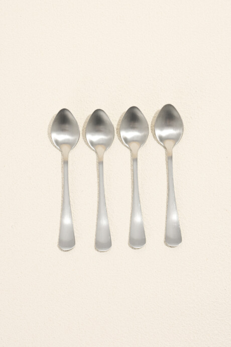 Cuchara Para Café Olivo Set 4 Un. Plateado Color Unico