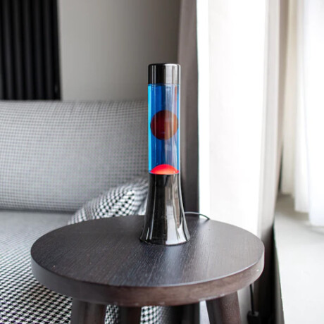 Lámpara De Lava Negra, Roja Y Azul De 30 Cm Unica