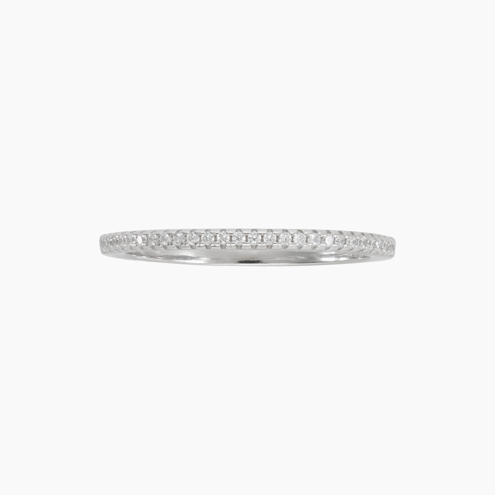 Anillo De Plata 925, Con Circonias. Modelo, MEDIO SIN FIN EN CARRIL F5119 F5119