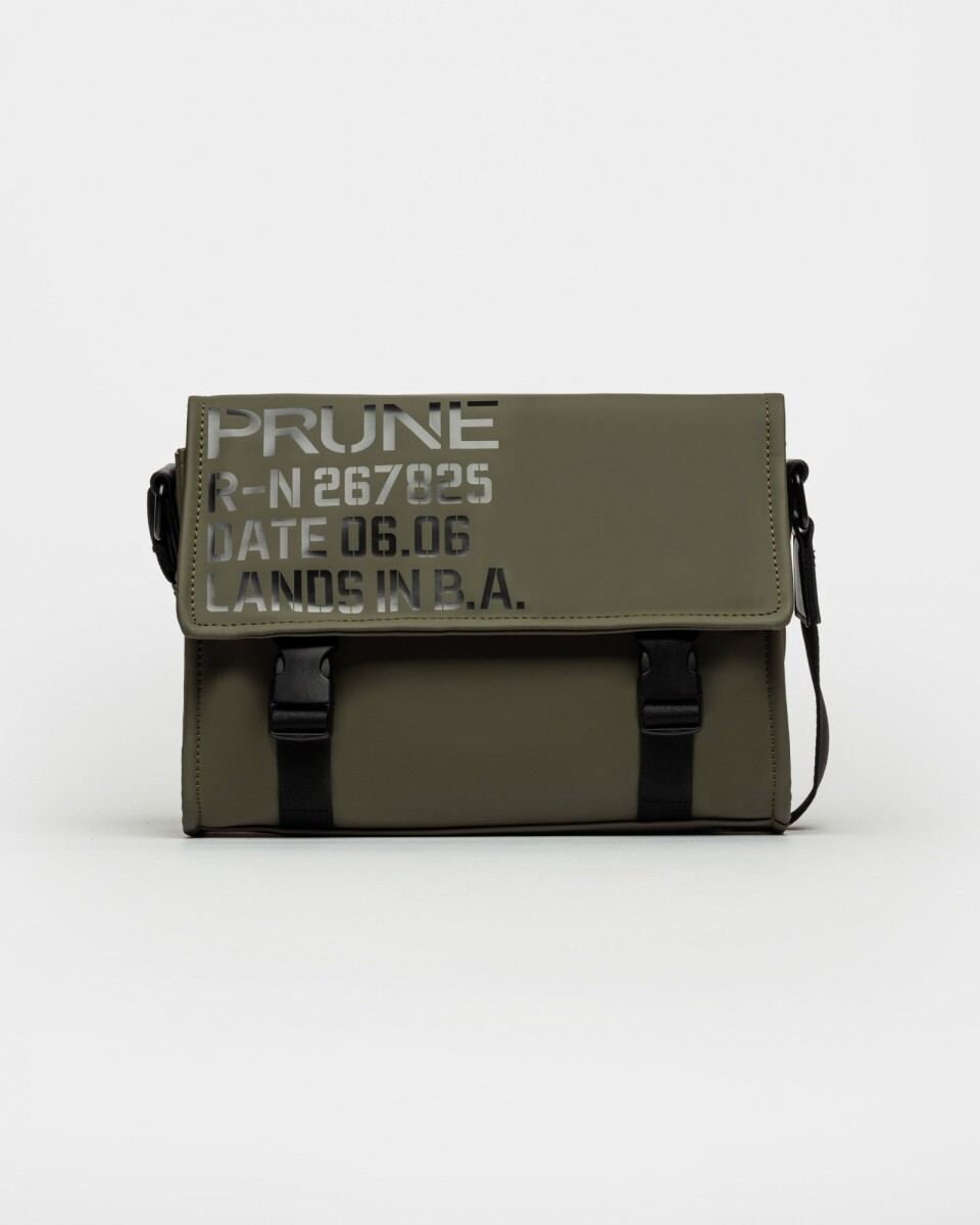 Bandolera Daily en efecto cuero rubber - Verde 