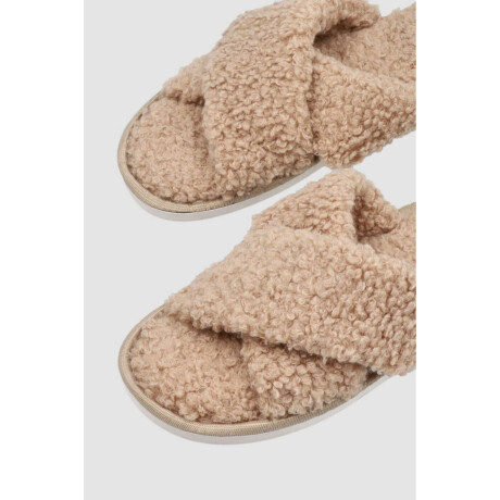 Pantufla teddy velvet Beige