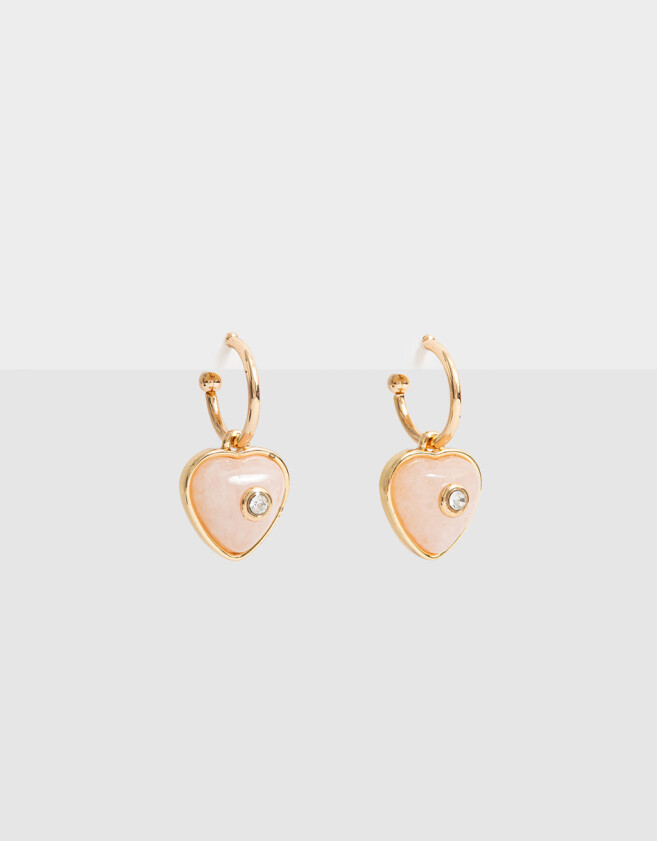 Aros Argollas Con Piedra Natural Argollas Con Piedra Natural - Dorado