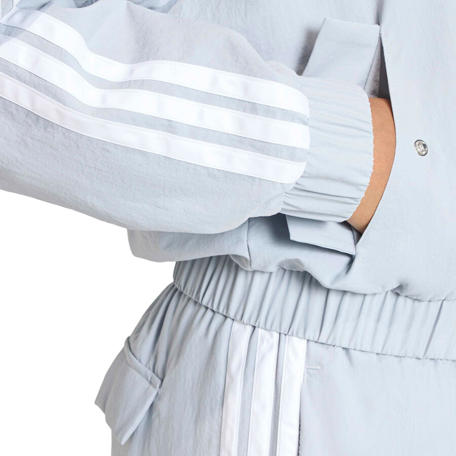 Campera de Mujer Adidas W 3S Wv Bomber Gris - Blanco