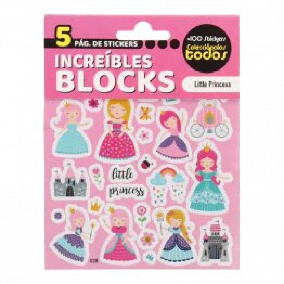 Stickers en Block de 5 Hojas - Princesas Pequeñas 
