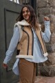 PRE VENTA · Chaleco Eko Beige y chocolate