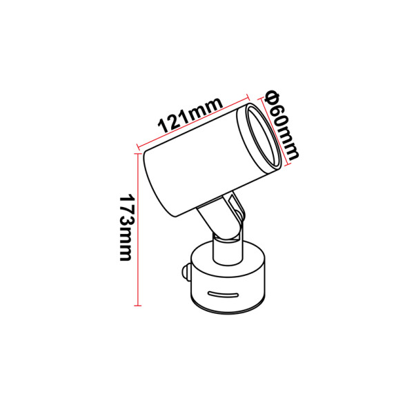 Spot para fijar en árbol negro GU10 IP65 IX4528