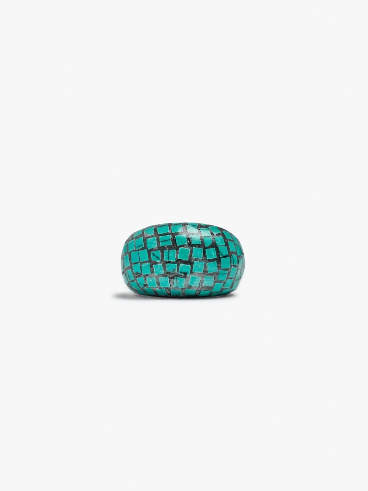 Anillo Maxi Redondeado azul