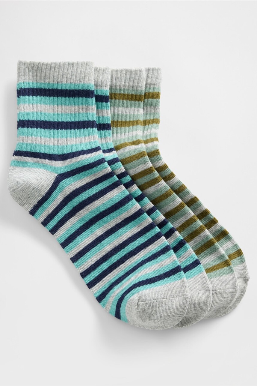 Medias Pack X2 Mujer Grey Multi Stripe