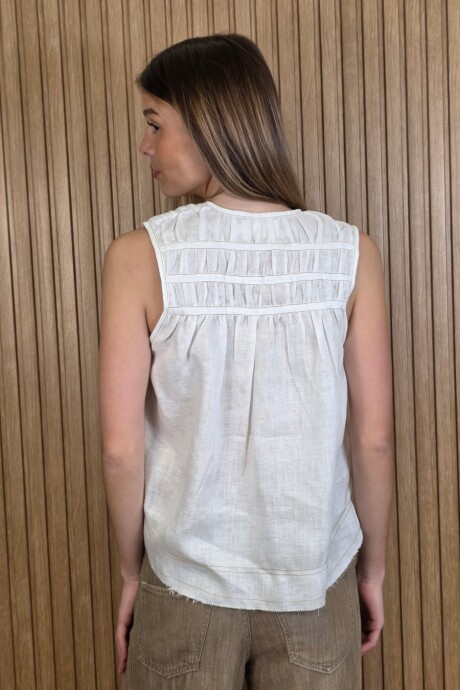 Musculosa Maui Lino Blanco