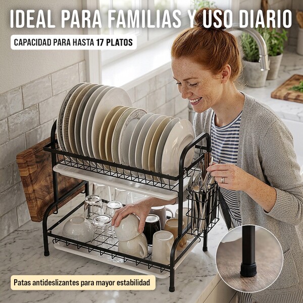 Escurridor de Platos Seca Vajilla Y Cubiertos Mesada Cocina De 2 Niveles Imback Escurridor de Platos Seca Vajilla Y Cubiertos Mesada Cocina De 2 Niveles Imback