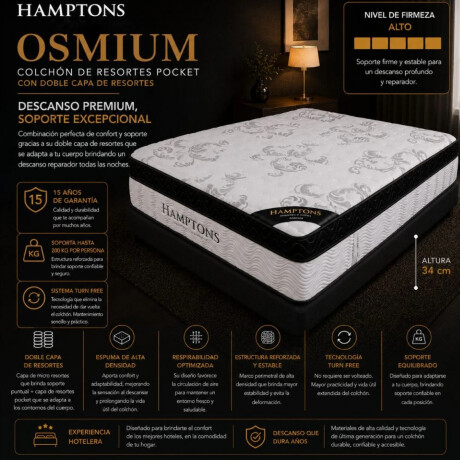 Sommier King THM Hybrid Osmium Smart Box Gris