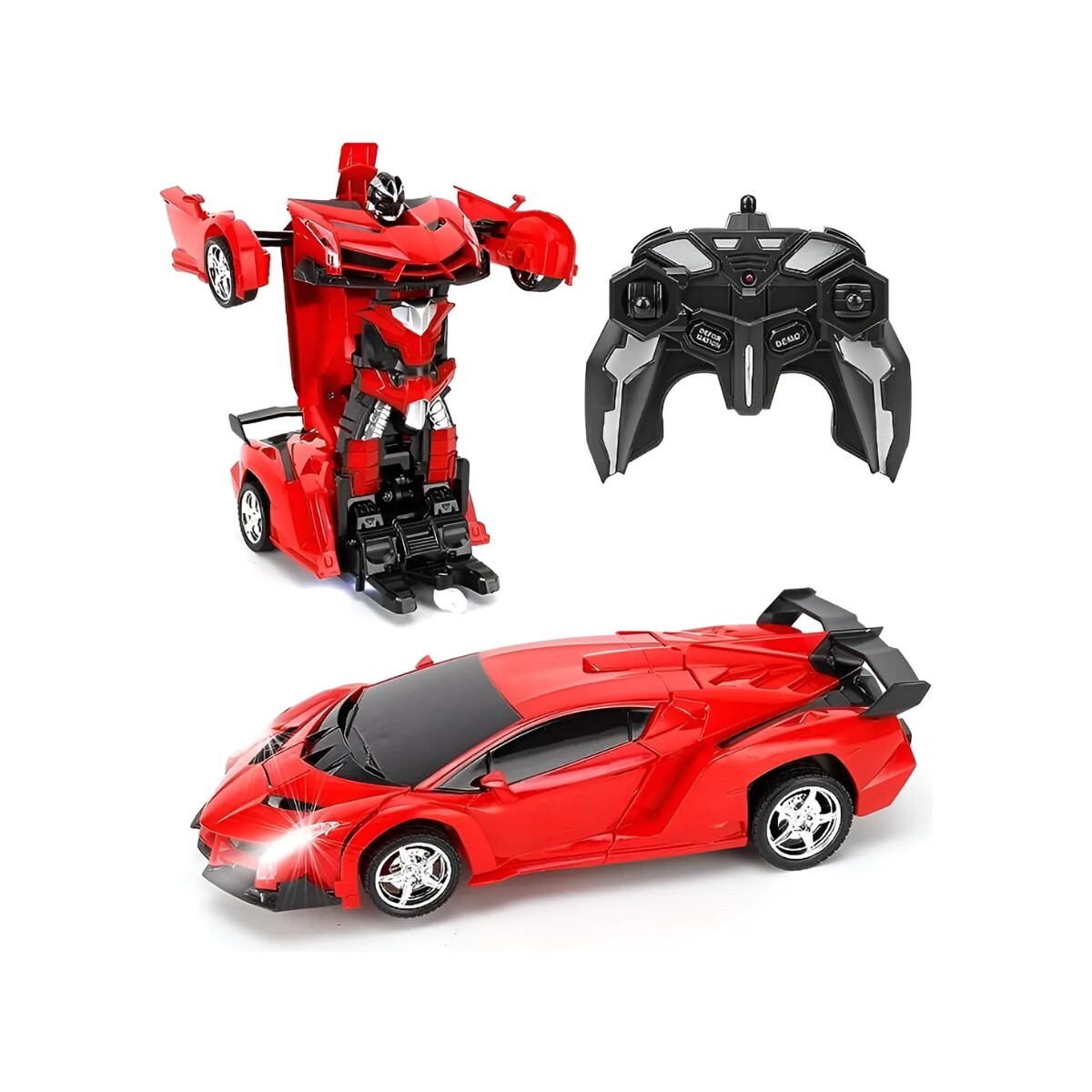 AUTO A CONTROL REMOTO TRANSFORMER ROBOT VICTORY DE CARRERA ROJO DOBLE JOYSTICK 